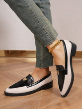 Ladies' Colorblock Pointed Toe Wedge Chelsea Loafers, British Style 2024 New Women's Slip-On Dress Pumps